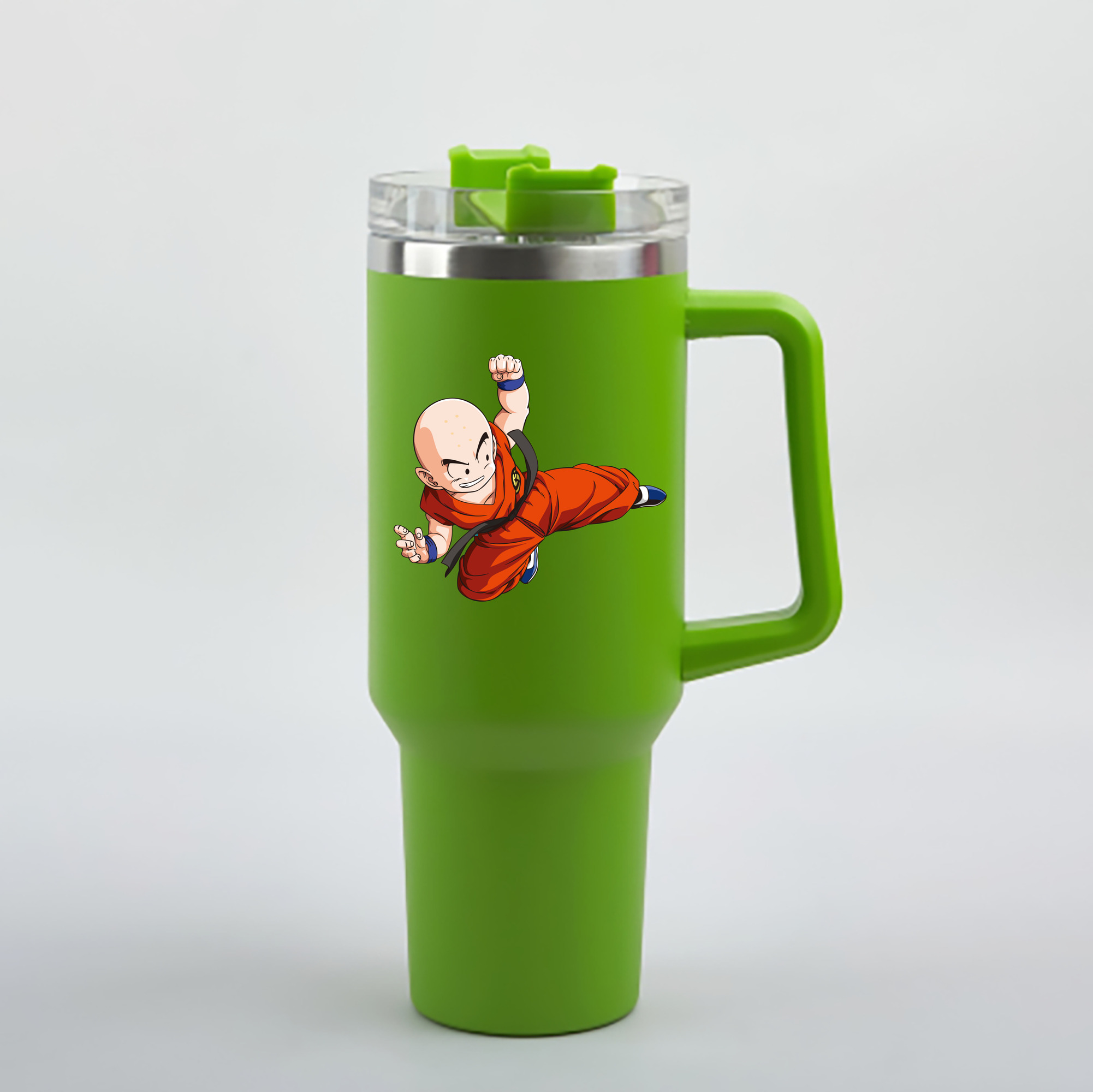 （画像用） ドラゴンボール クリリン DRAGON BALL krillin 1200mL車用タンブラー - クリスタルステッカー（プラスチックストロー付き）